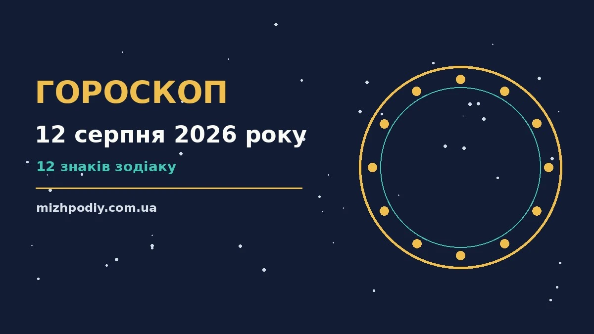 Гороскоп на 12 серпня 2026 року — настрій, справи та гроші для всіх знаків