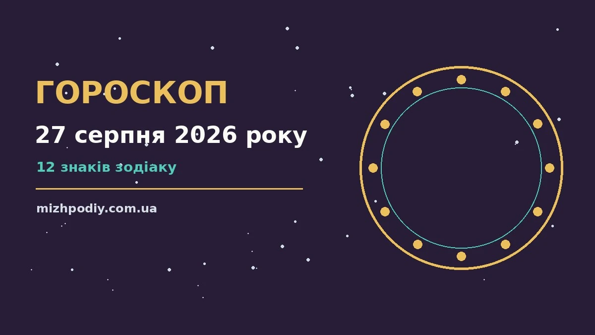Зоряне небо над містом у передсвітанкових барвах, символ добового гороскопу на 27 серпня 2026 року
