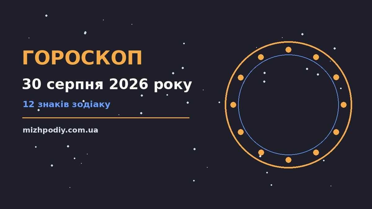 Гороскоп на 30 серпня 2026 року: затишна неділя з родиною