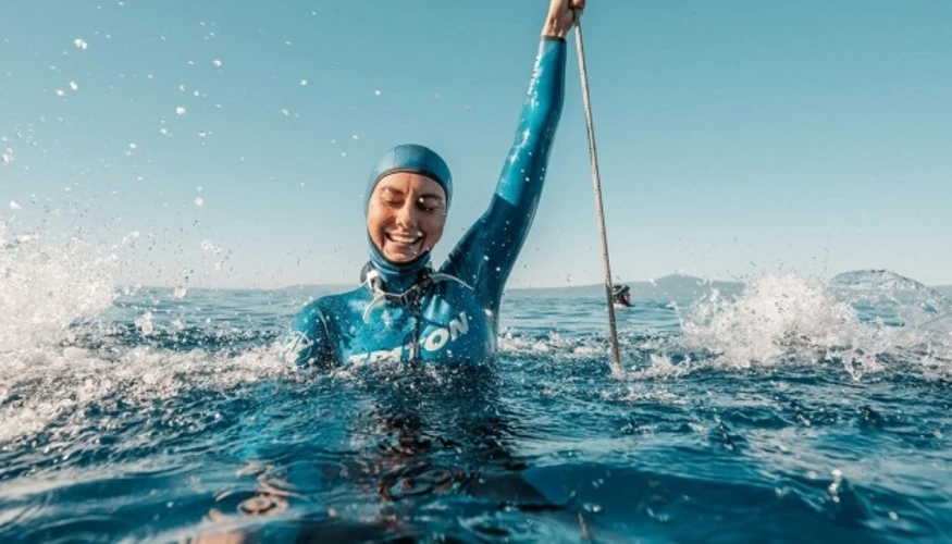 Катерина Садурська — українська фрідайверка, чемпіонка світу-2026 з фрідайвінгу в дисципліні CWT (фото CMAS-World Underwater