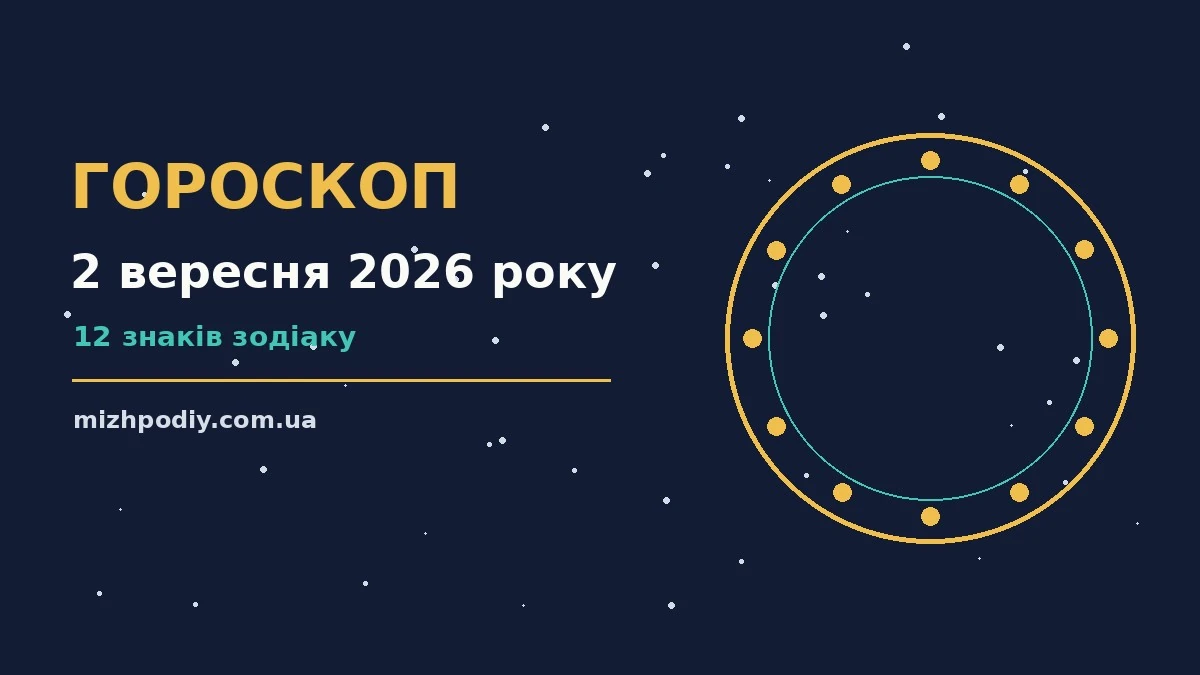 Зоряне небо у теплих синьо-золотих відтінках як символ щоденного гороскопу на 2 вересня 2026 року