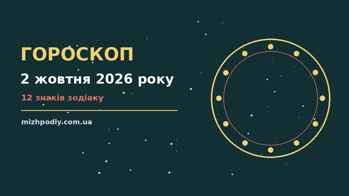 Зоряне небо над міською вечірньою вулицею як символ щоденного гороскопу на 2 жовтня 2026 року