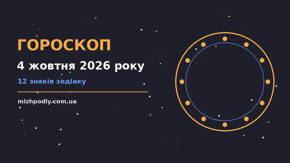 Недільний гороскоп на 4 жовтня 2026 року: настрій, справи, фінанси та порада дня для дванадцяти знаків Зодіаку